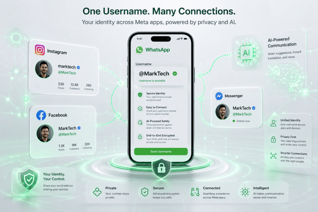 WhatsApp usernames connected across multiple Meta apps