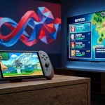 Nintendo Switch 2 with digital game storefront interface.