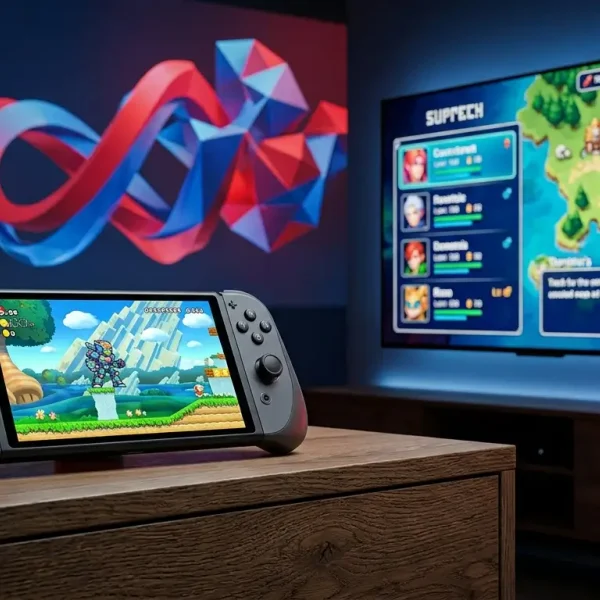 Nintendo Switch 2 with digital game storefront interface.